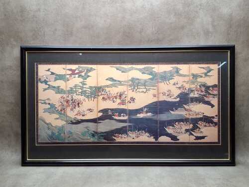 Reproduction Japanese print of the Battle of Ichinotani from the Tale of Heike