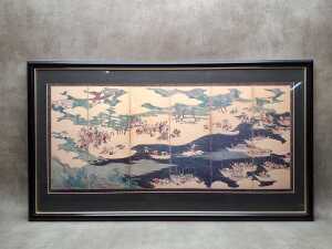 Reproduction Japanese print of the Battle of Ichinotani from the Tale of Heike