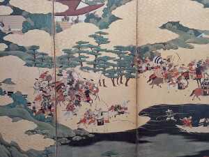 Reproduction Japanese print of the Battle of Ichinotani from the Tale of Heike - 2
