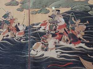 Reproduction Japanese print of the Battle of Ichinotani from the Tale of Heike - 3