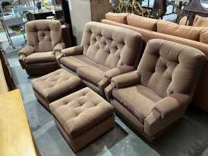 Mid-century modern five-piece lounge suite
