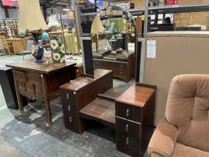 Art Deco style mirror back timber dresser