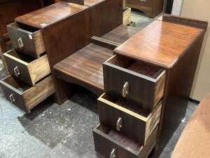 Art Deco style mirror back timber dresser - 4