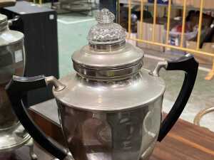 Antique nickel-plated coffee urn - 3