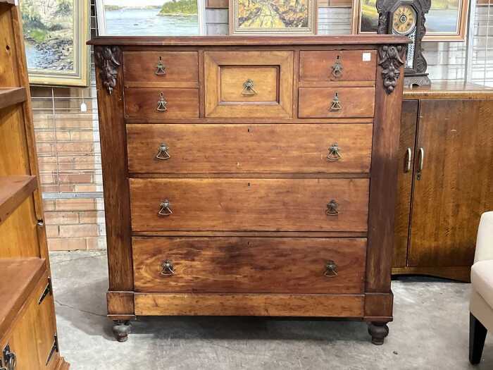 Antique late 19th-century Australian cedar chest of six drawers
