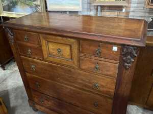Antique late 19th-century Australian cedar chest of six drawers - 2