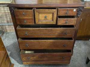 Antique late 19th-century Australian cedar chest of six drawers - 3