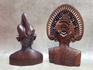 Four decorative hand-carved timber figures - 5