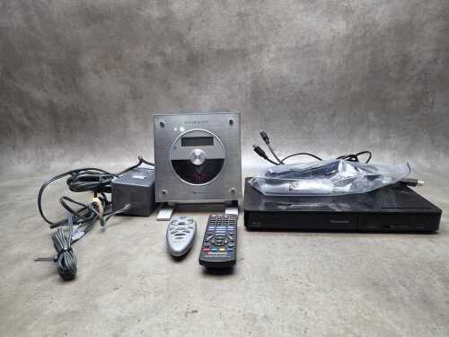 Two multimedia players including Nakamichi SoundSpace 1 standing CD player