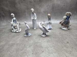 Six Lladro figures