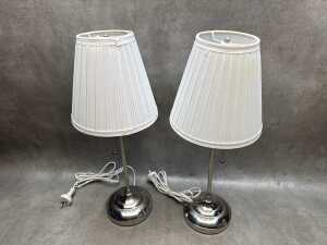 Four chromed table lamps - 4