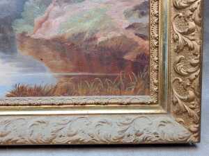 Artist unknown, landscape. Antique oil painting on board - 3