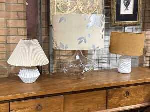Three table lamps