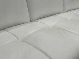 Contemporary white leather three-seater sofa - 4