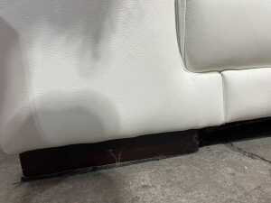 Contemporary white leather three-seater sofa - 5