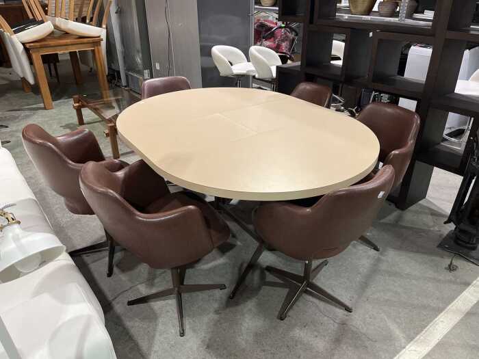 Mid-century modern Kendall seven-piece dining suite
