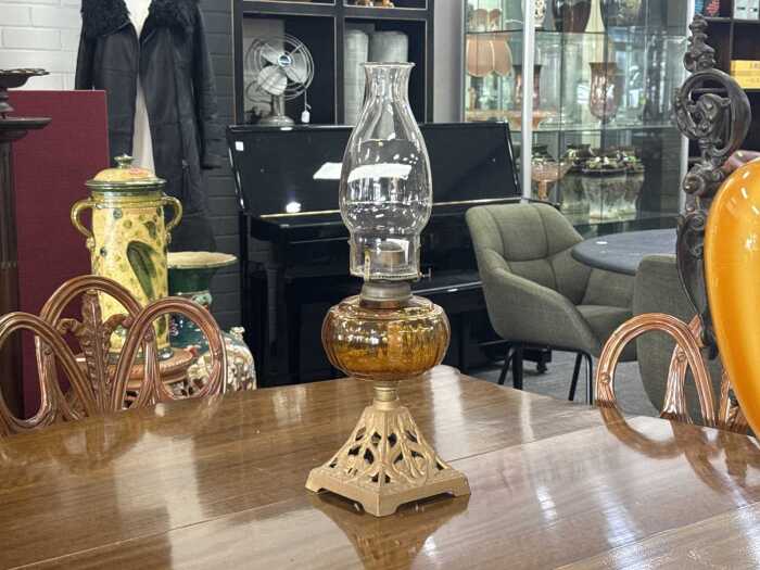 Antique Miller kerosene lamp