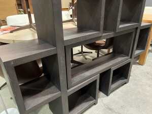 Modern timber four-piece modular shelving unit - 3
