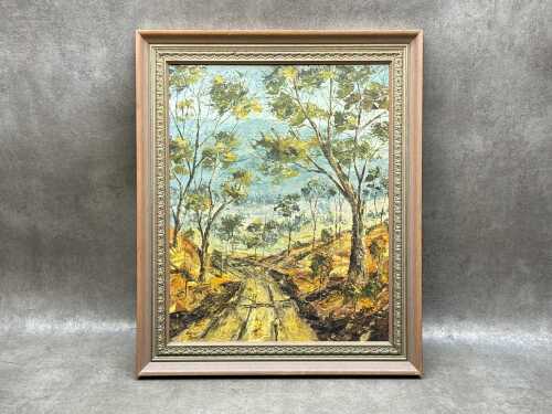 Arch Tait, Australian landscape. Oil painting on board