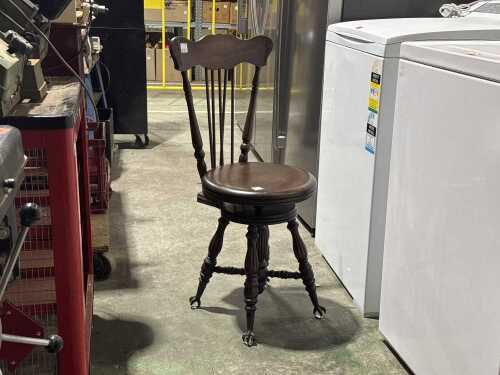 Antique timber piano stool