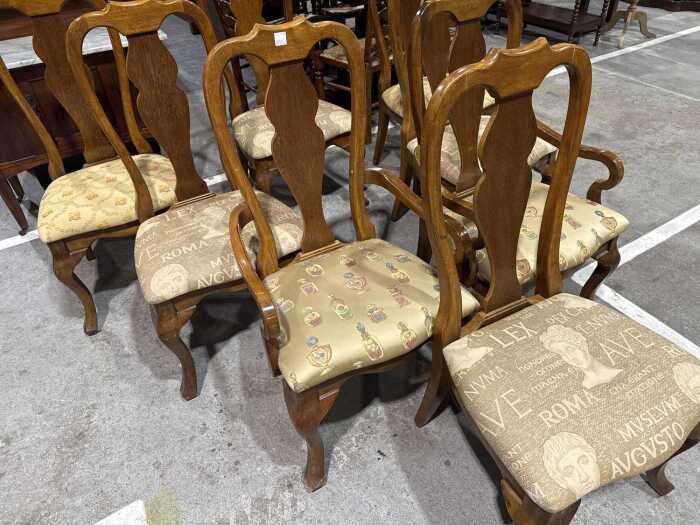 Eight Queen Anne style chairs