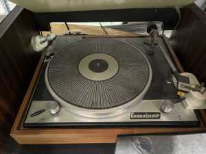 Stereo system in cabinet - 2