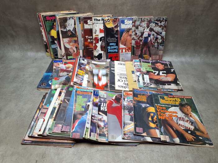 Collection of Sports Illustrated magazines from the 80s and 90s