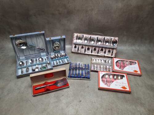 Vintage silver plate boxed cutlery