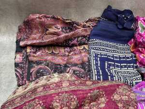 Lengths of silk fabric, assorted colours - 2