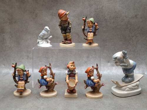 Vintage porcelain figures, mostly Goebel Hummel