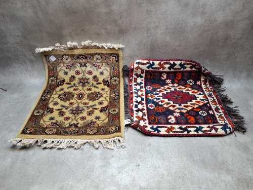 Two vintage Persian hand-knotted wool rugs