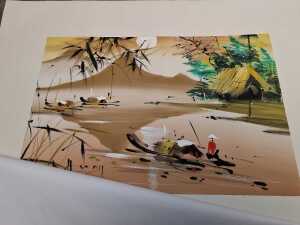 Assorted unframed Asian artworks, mostly Japanese woodblock prints - 4