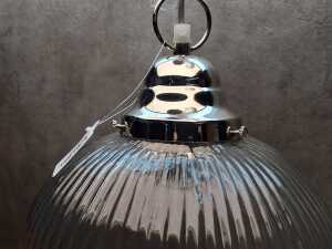 Karmy pendant light with silver top and clear glass shade - 2