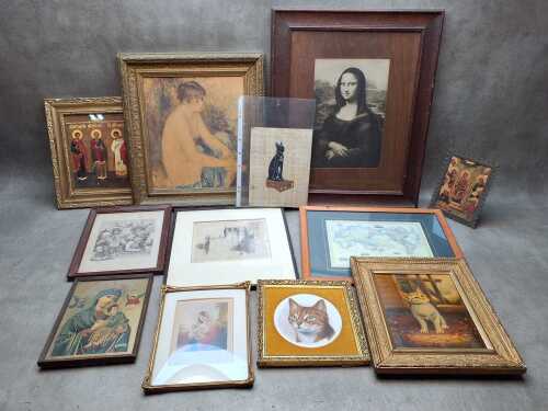 Mostly antique and vintage framed prints