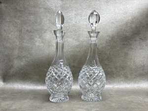 Cut crystal decanters and a pair of candlesticks - 2