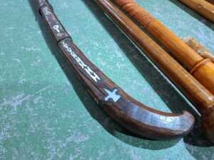 Seven antique timber walking sticks - 2