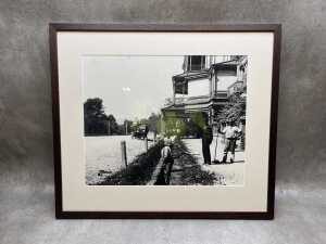 Black and white reproduction of early Australian photograph (The road makers).