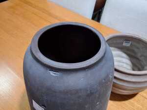 Three contemporary ceramic vessels in Earth tones - 2