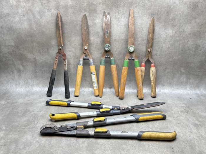 Group of garden hedge shears