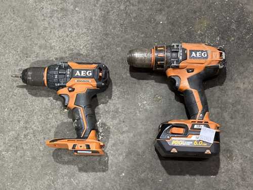 Two AEG drills & one battery