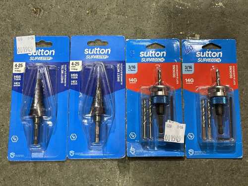Four Sutton Supadeck drill bits