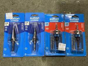 Four Sutton Supadeck drill bits