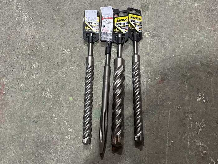 Three Kango concrete drill bits & one Diablo chisel.
