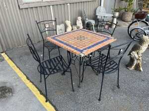 Four-piece wrought iron patio set