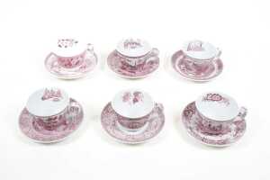 Six Spode Archive Collection Georgian Series porcelain duos