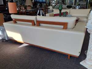 Artifex Australia two seater Brahman Rodeo cream leather sofa - 5