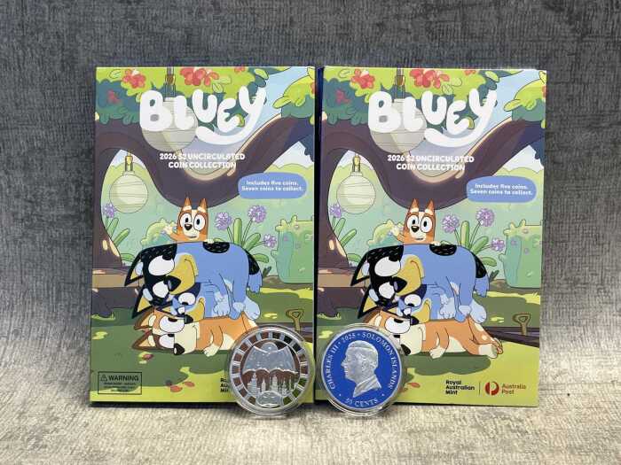Two packs of Bluey collector coins