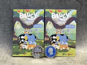 Two packs of Bluey collector coins