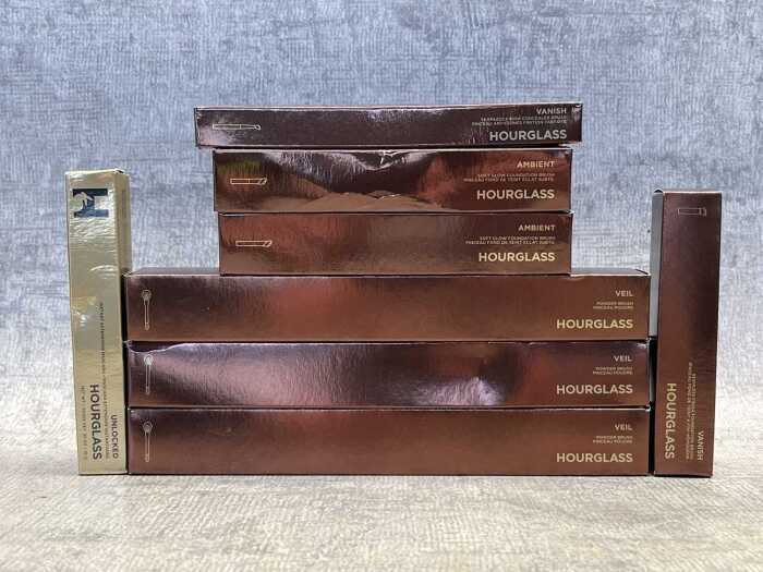 Group of Hourglass makeup brushes
