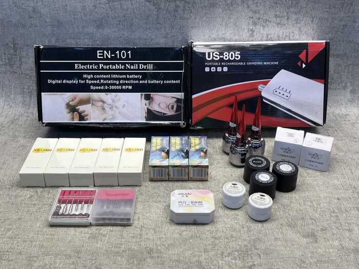 Group of nail supplies